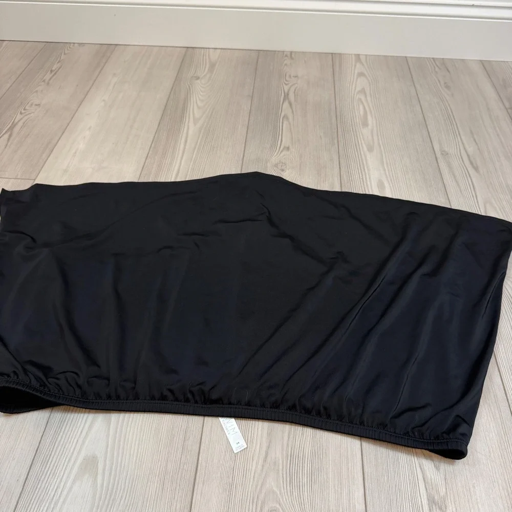 Cacique Swim Black Swim Skirt with Attached Brief Plus Size 34 610361